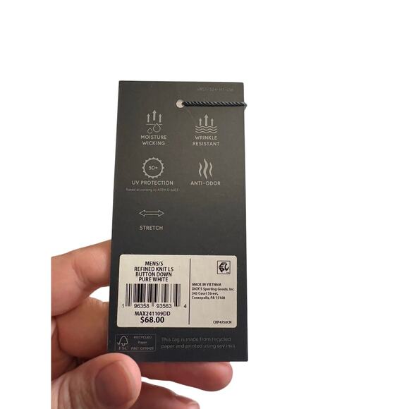 VRST Men’s Refined Knit Long sleeve button down shirt pure white small NWT - Picture 6 of 6